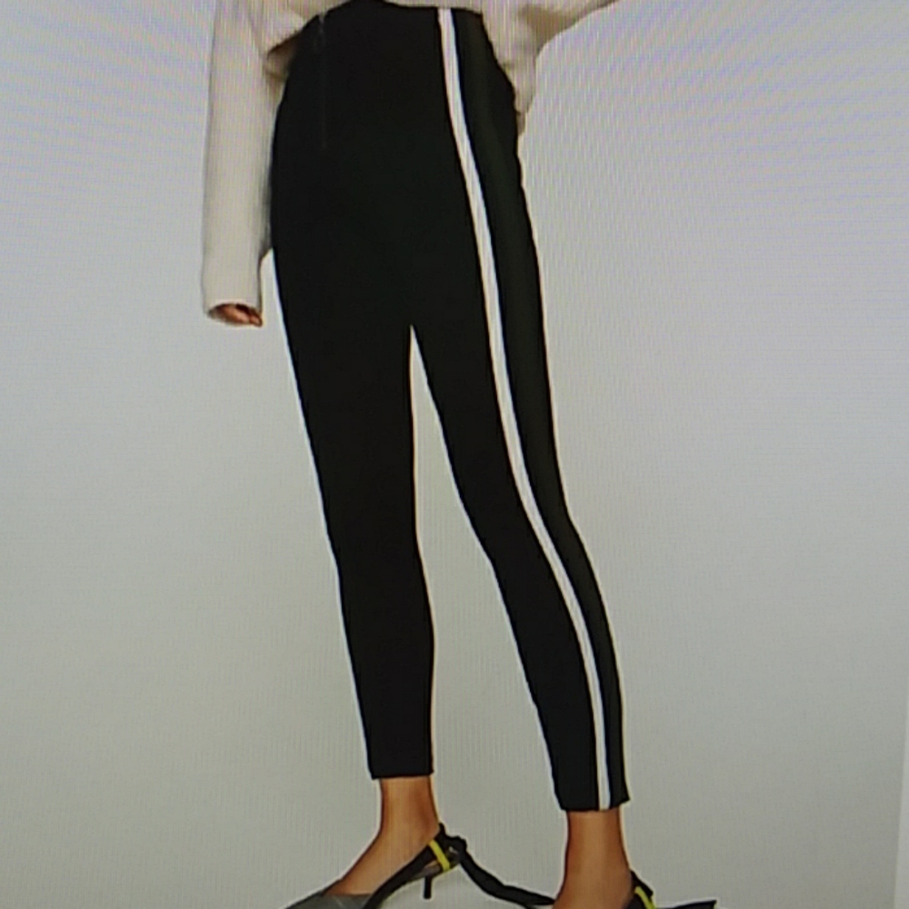 Zara trafaluc high waist striped leggings medium